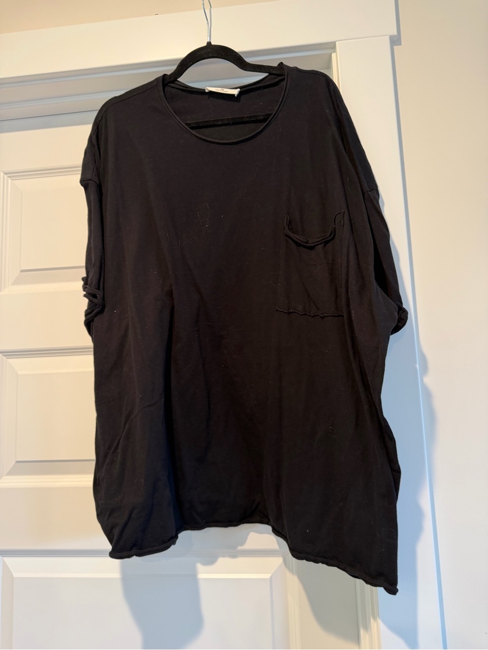 Black Oversized Pocket T‑Shirt